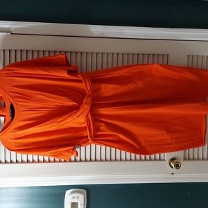 Orange knee length dress
